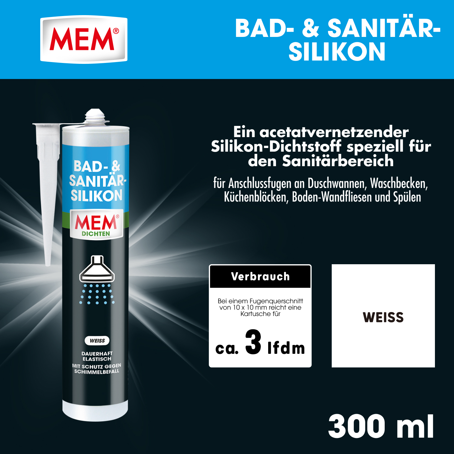 Bad- & Sanitär-Silikon Weiss