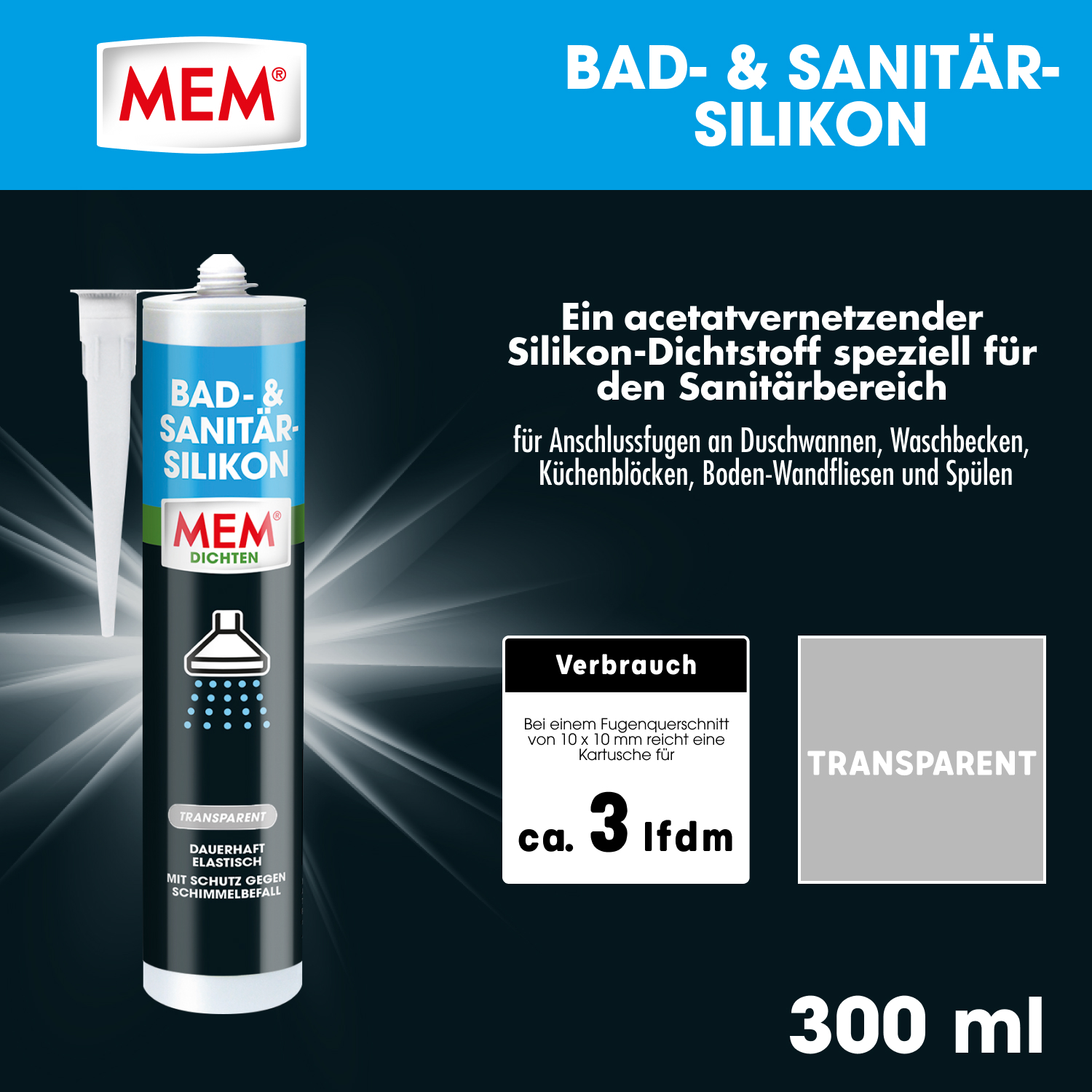 Bad- & Sanitär-Silikon Transparent