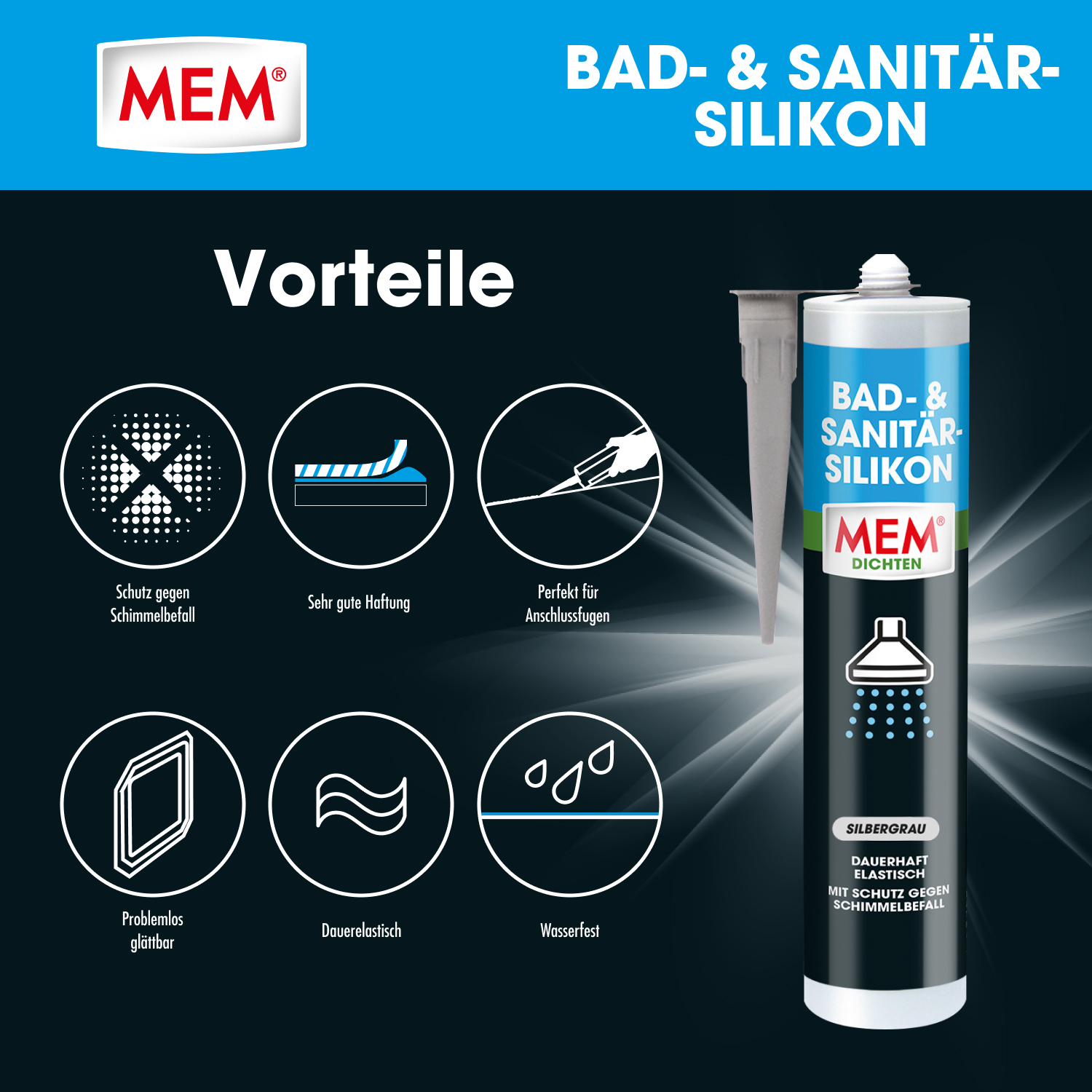 Bad- & Sanitär-Silikon Silbergrau