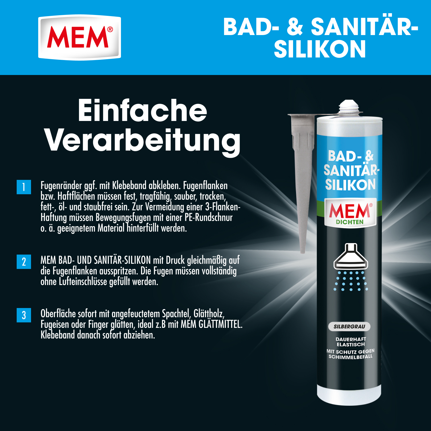 Bad- & Sanitär-Silikon Silbergrau