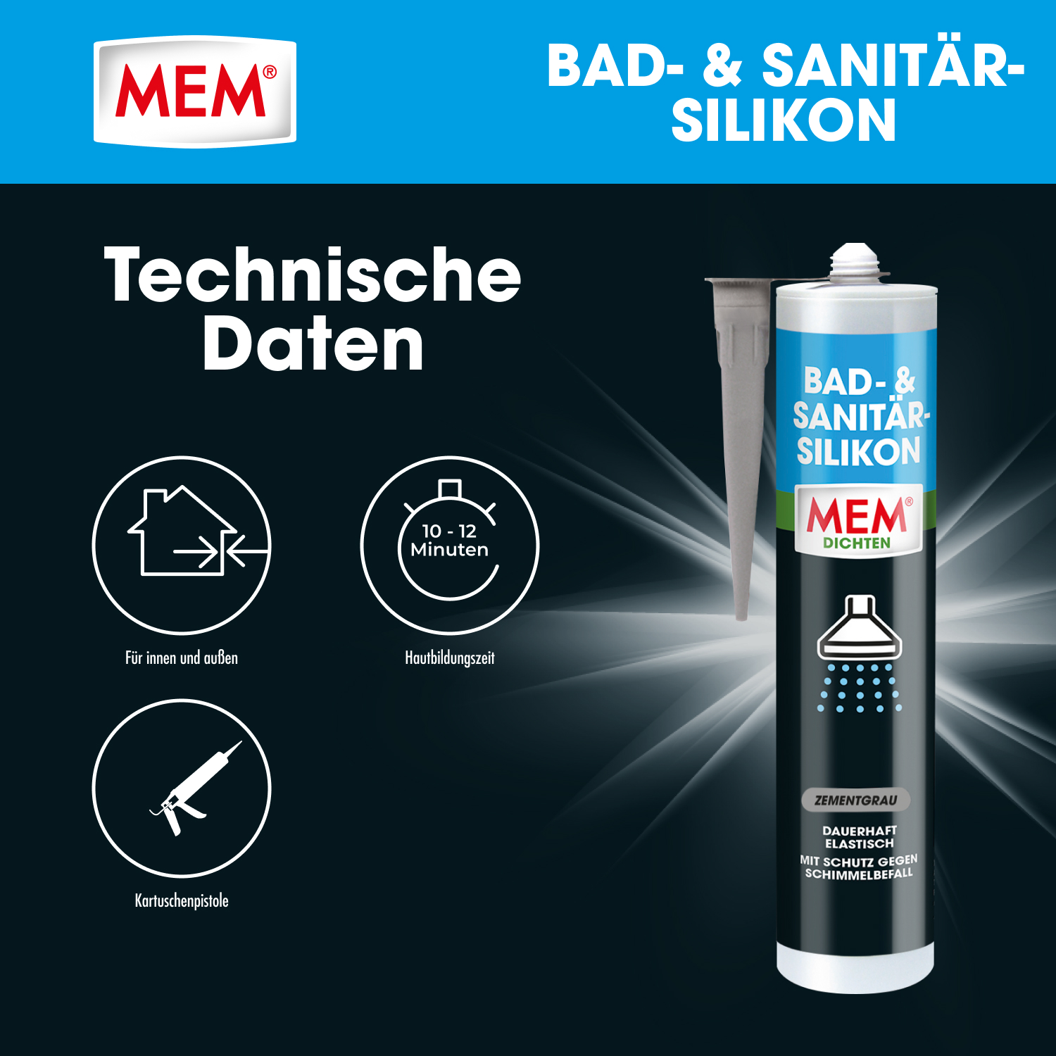 Bad- & Sanitär-Silikon Zementgrau