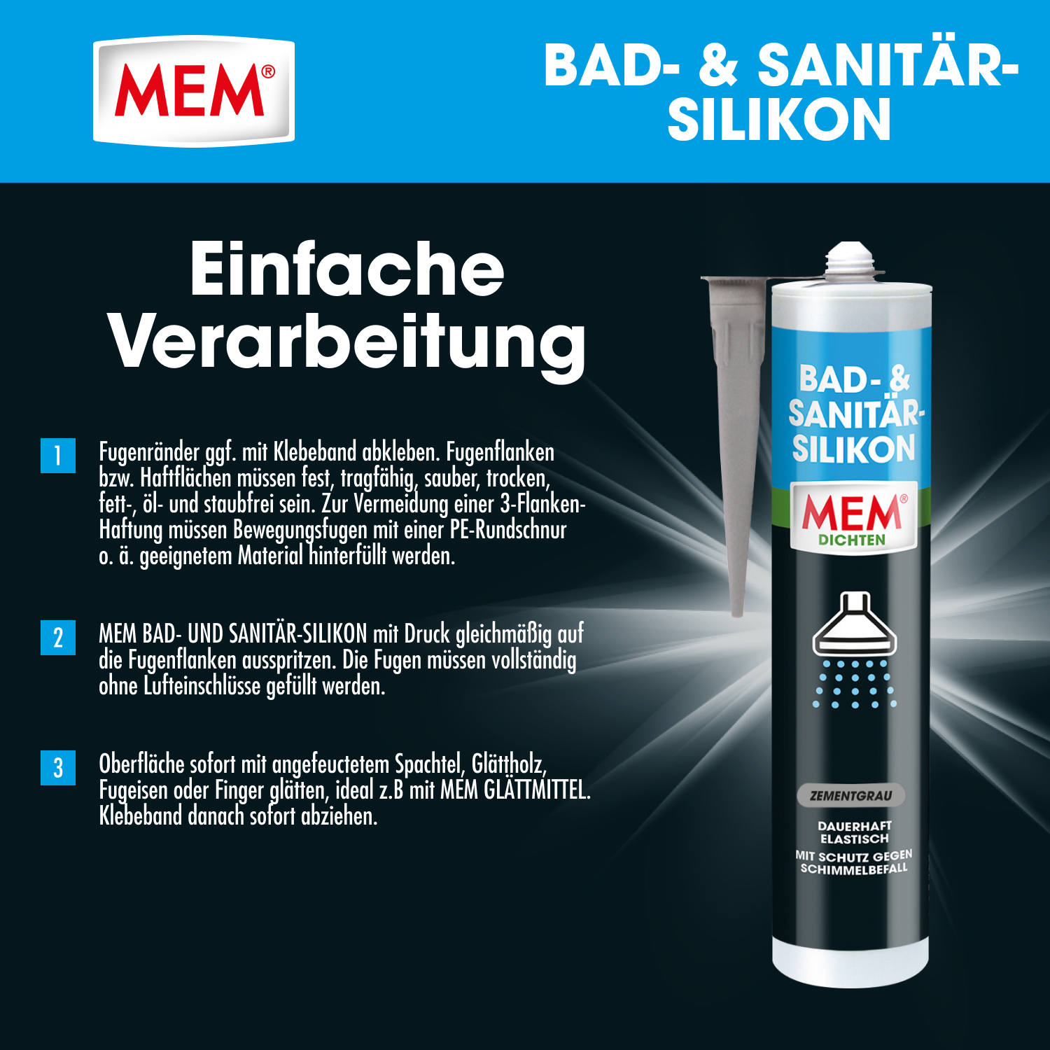 Bad- & Sanitär-Silikon Zementgrau