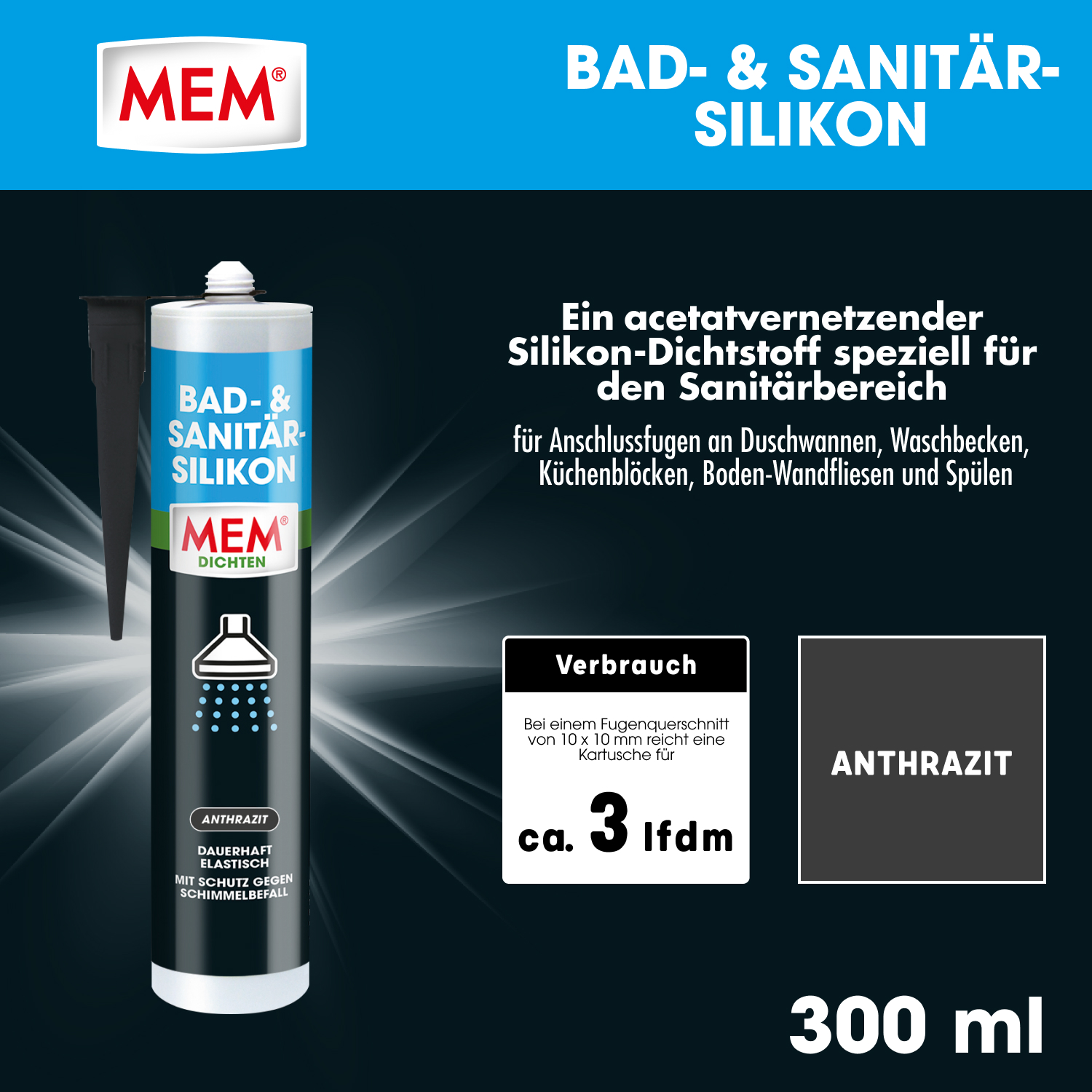 Bad- & Sanitär-Silikon Anthrazit