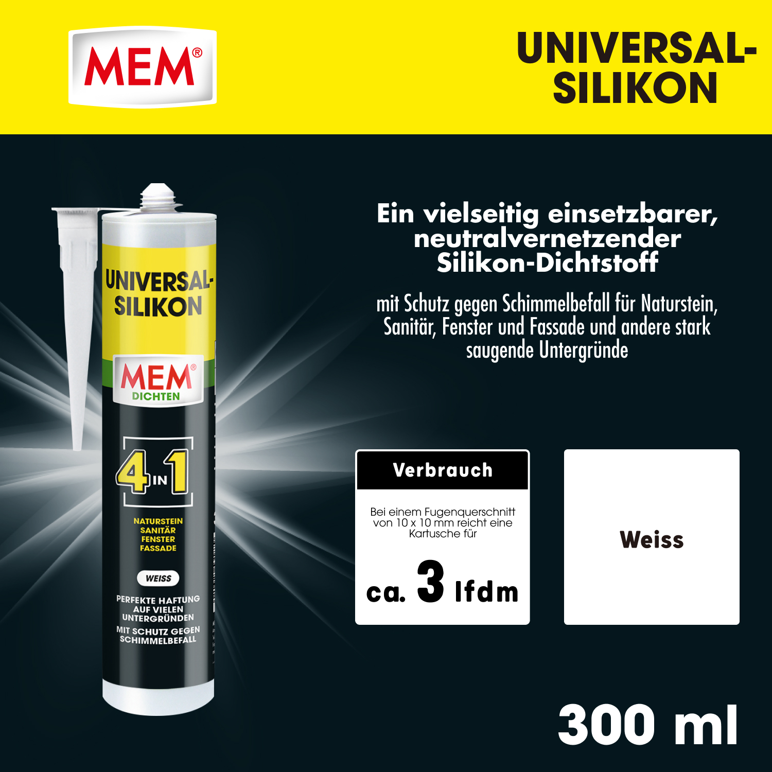Universal Silikon 4in1 Weiss