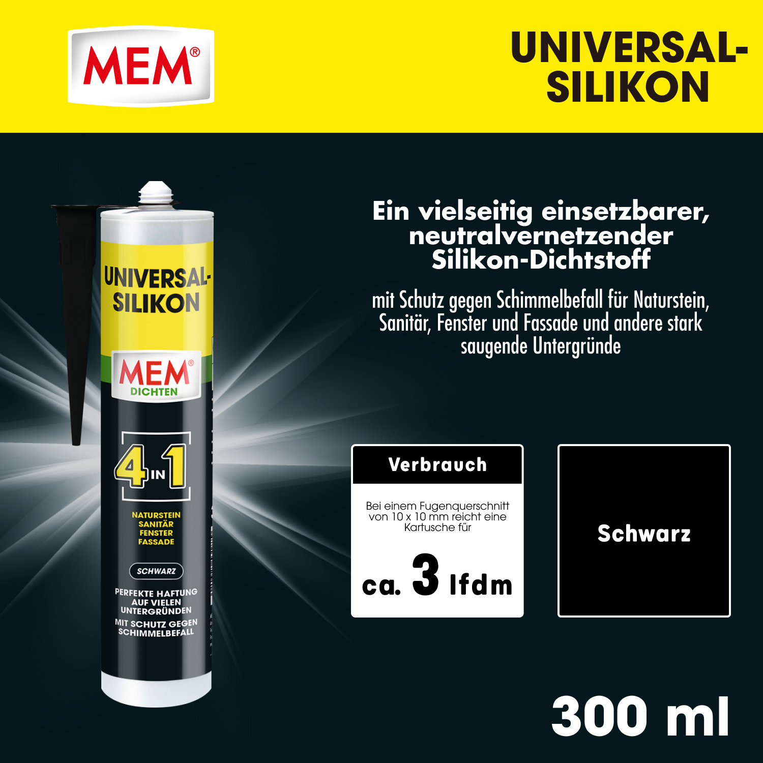 Universal Silikon 4in1 Schwarz