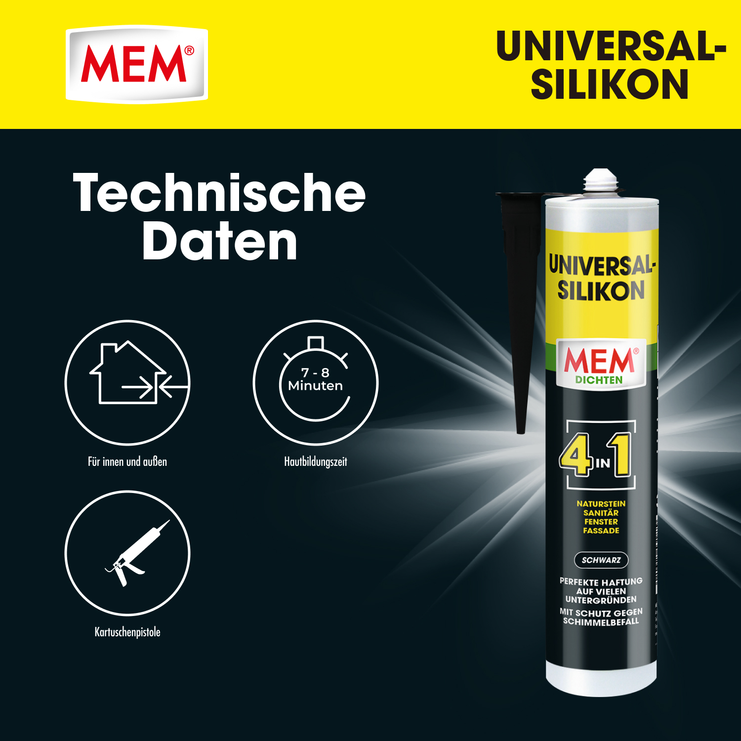 Universal Silikon 4in1 Schwarz
