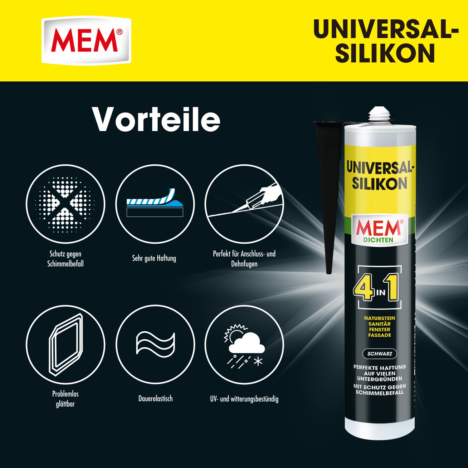 Universal Silikon 4in1 Schwarz