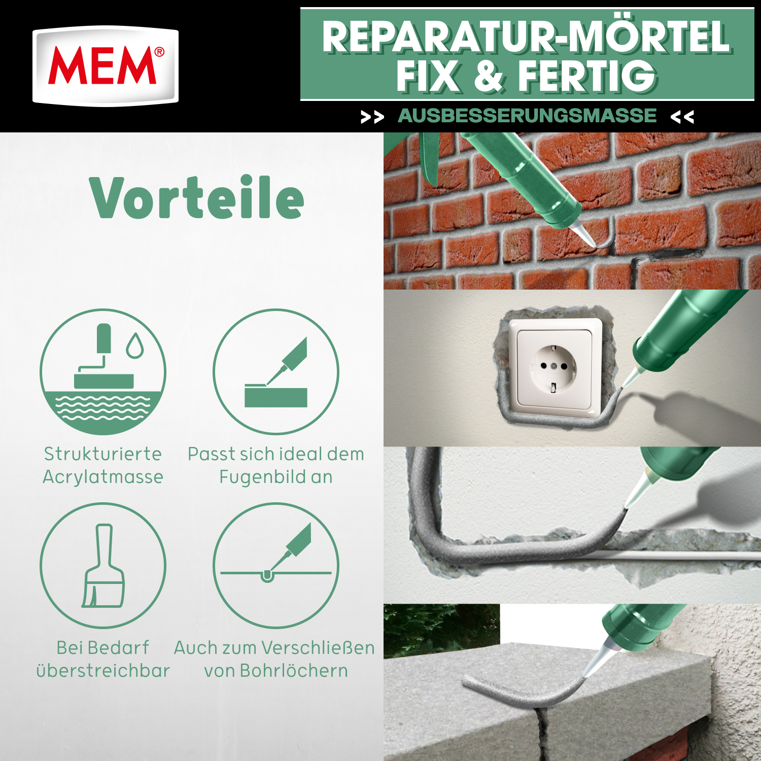 Reparatur-Mörtel Fix & Fertig