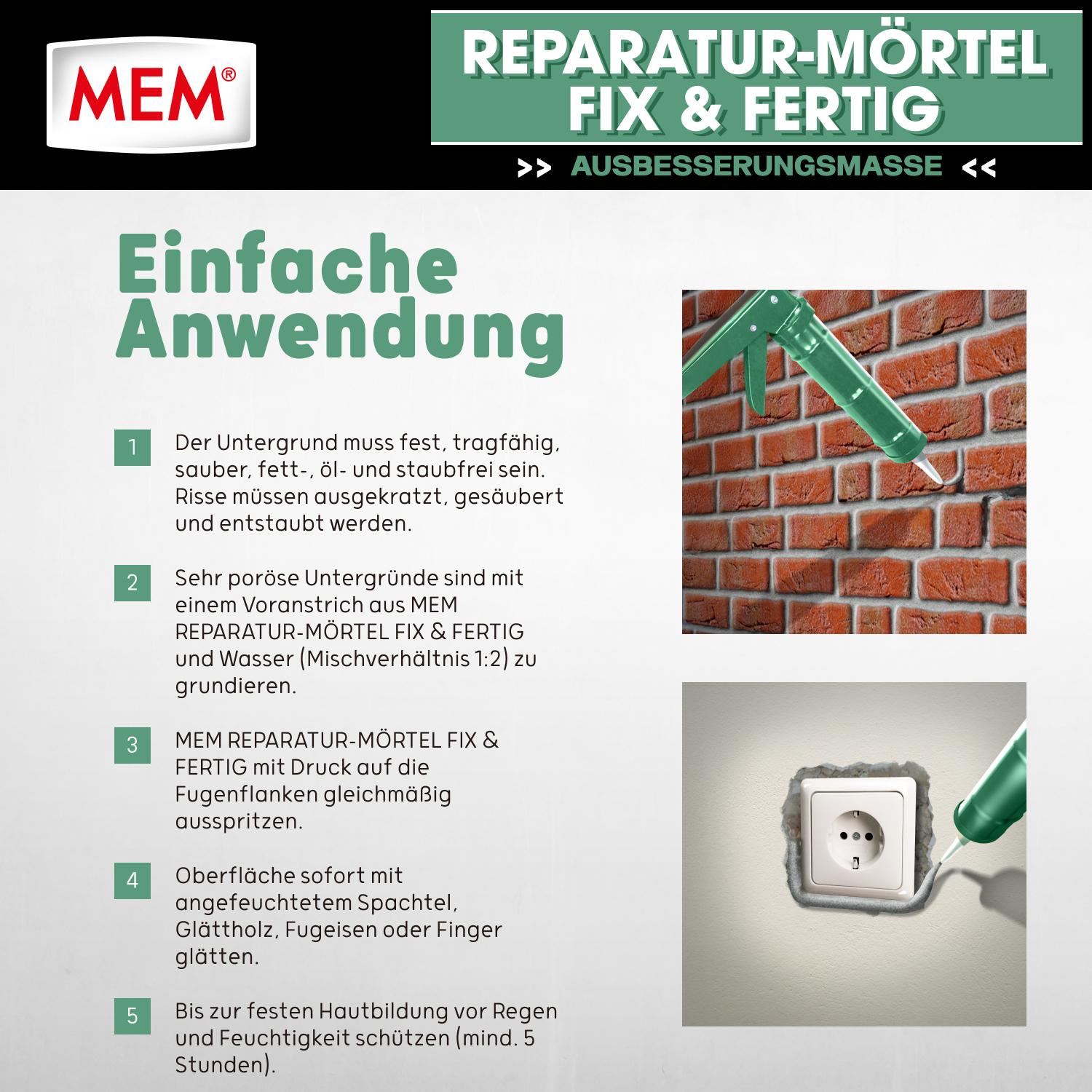 Reparatur-Mörtel Fix & Fertig