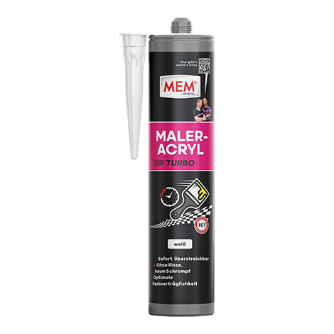 Produktabbildung MEM Maler-Acryl Turbo weiß in der Kartusche
