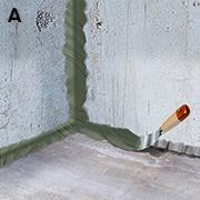 Das Bild zeigt, wie mit dem MEM Reparatur-Mörtel Flexibel eine leichte Kehle ausgebildet wird.